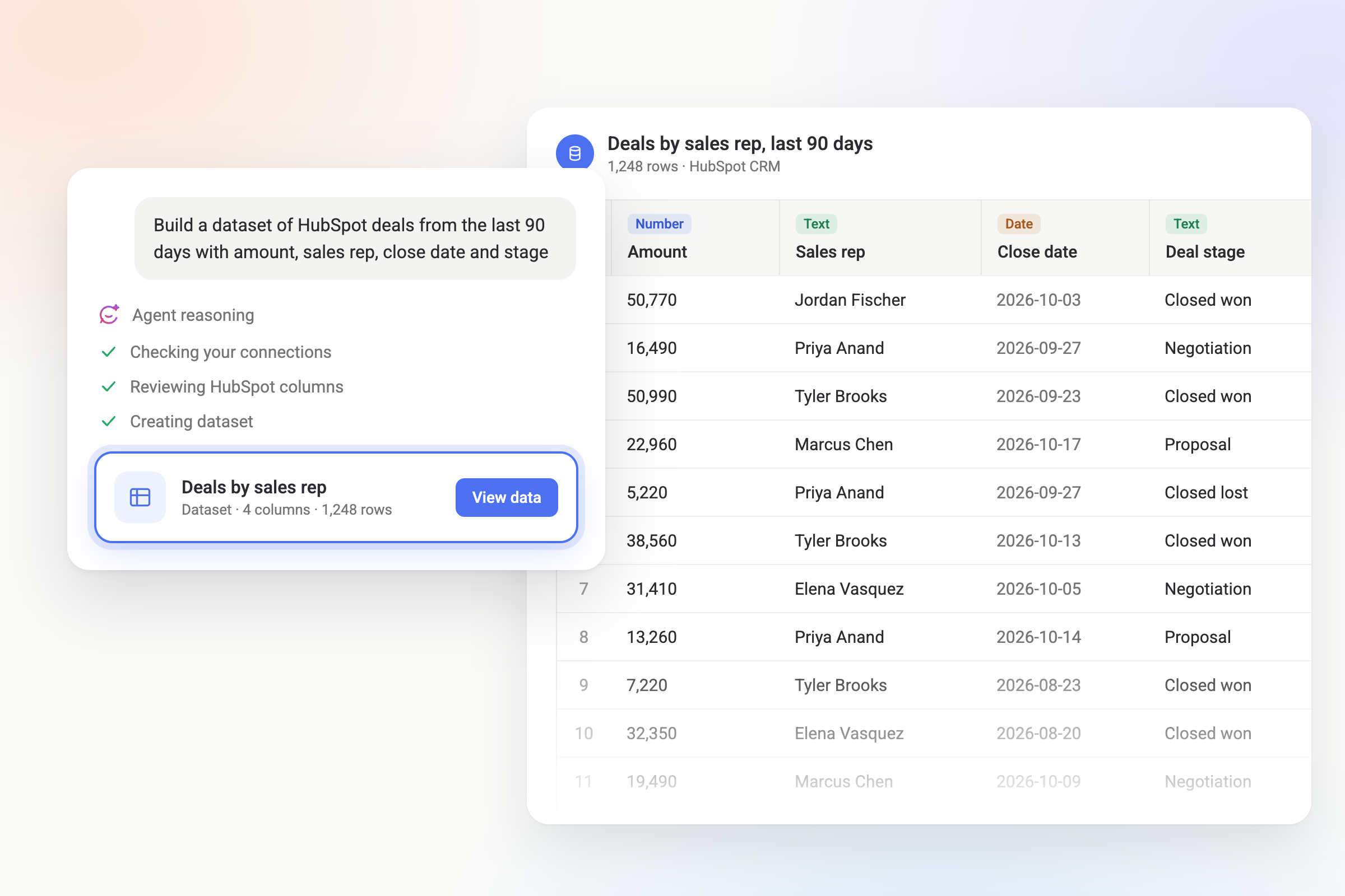 Build datasets through conversation